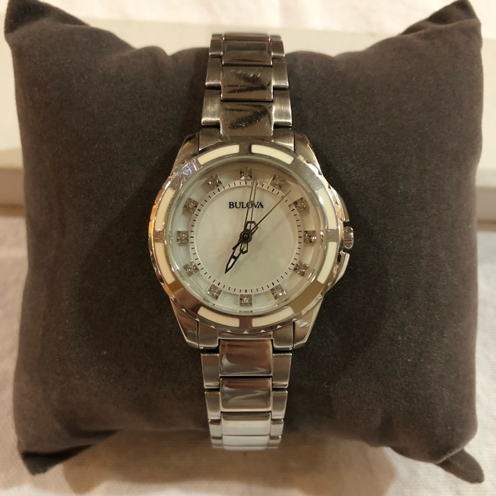 Bulova Ladies Watch - Mother of Pearl Diamond Dial
